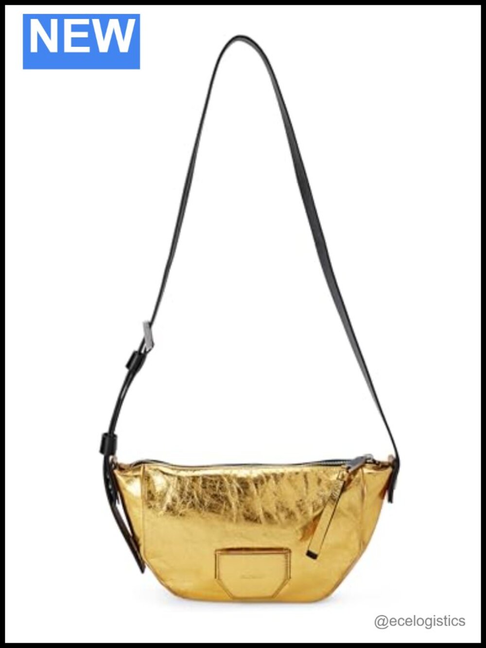 AllSaints Mini Crossbody Leather Hobo Bag Small Shoulder Purse